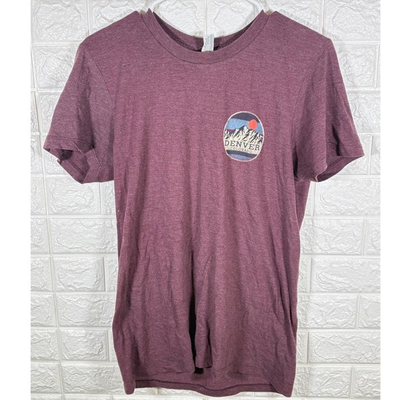 Pacific Denver Colorado T-Shirt Mens Small Maroon Mountains Graphic Tee - Picture 1 of 7